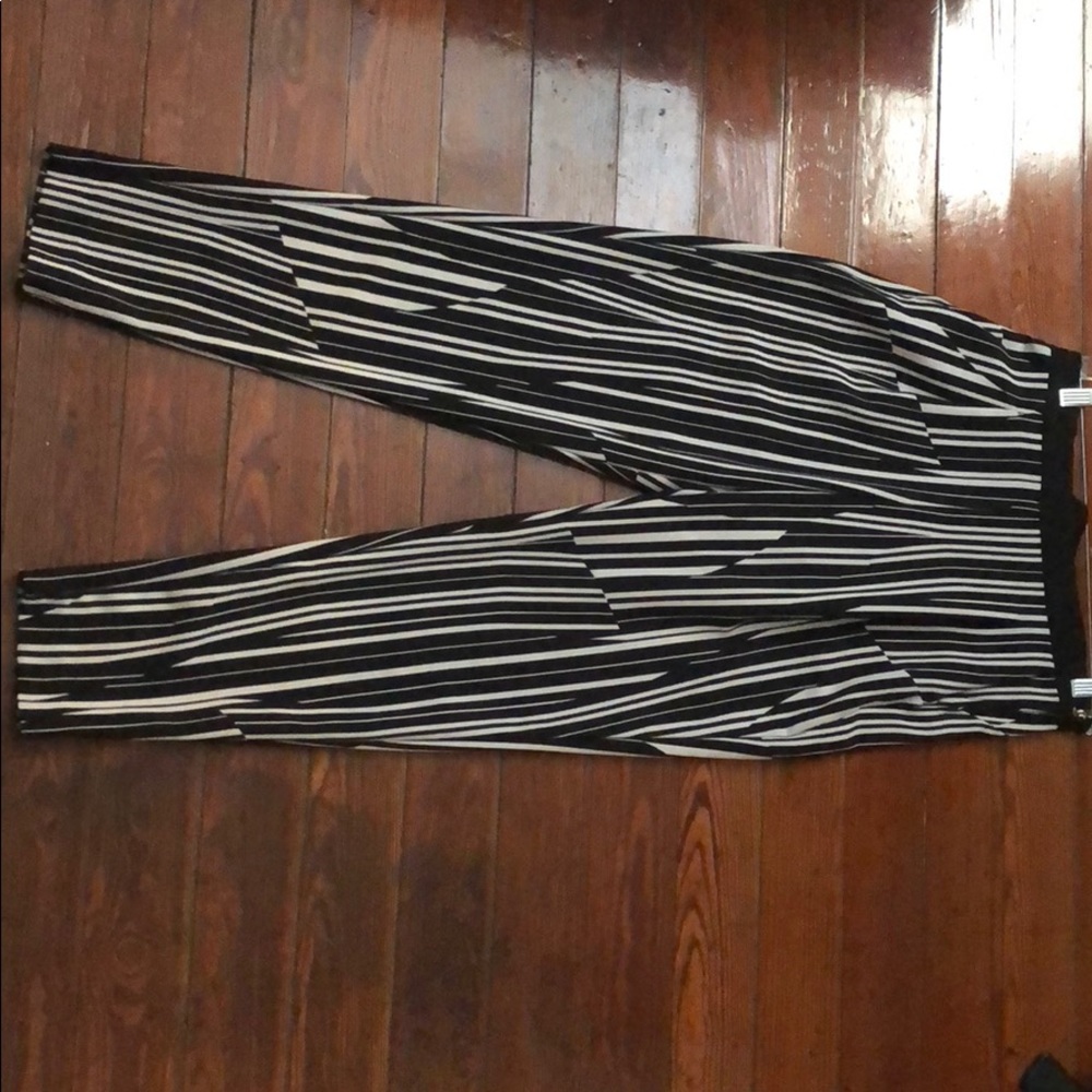 Black and White Strip Trousers
